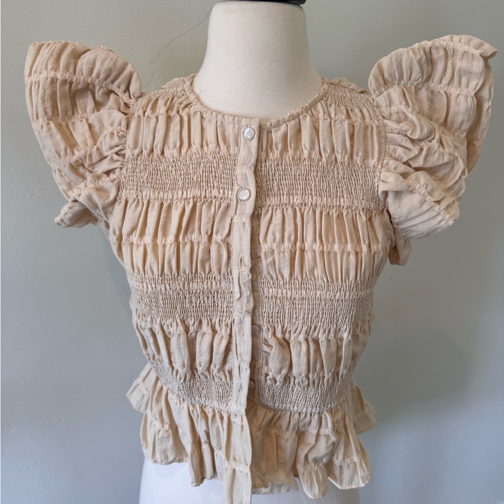 Cream Puffy Top NWT